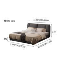 Lits hautes pour chambres à coucher, cadres de lit double japonais Queen rembourrés, lits avec rangement, meubles pour la maison, accessoires de maison 6