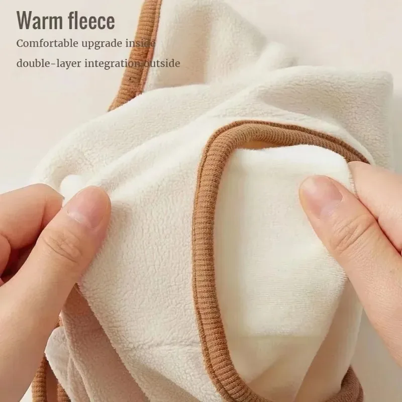 Autumn/Winter Baby Hat Infant Windproof Hat Unisex Children's Thickened Fleece-Lined Ear-Covering One-Piece Neck Warmer Hats