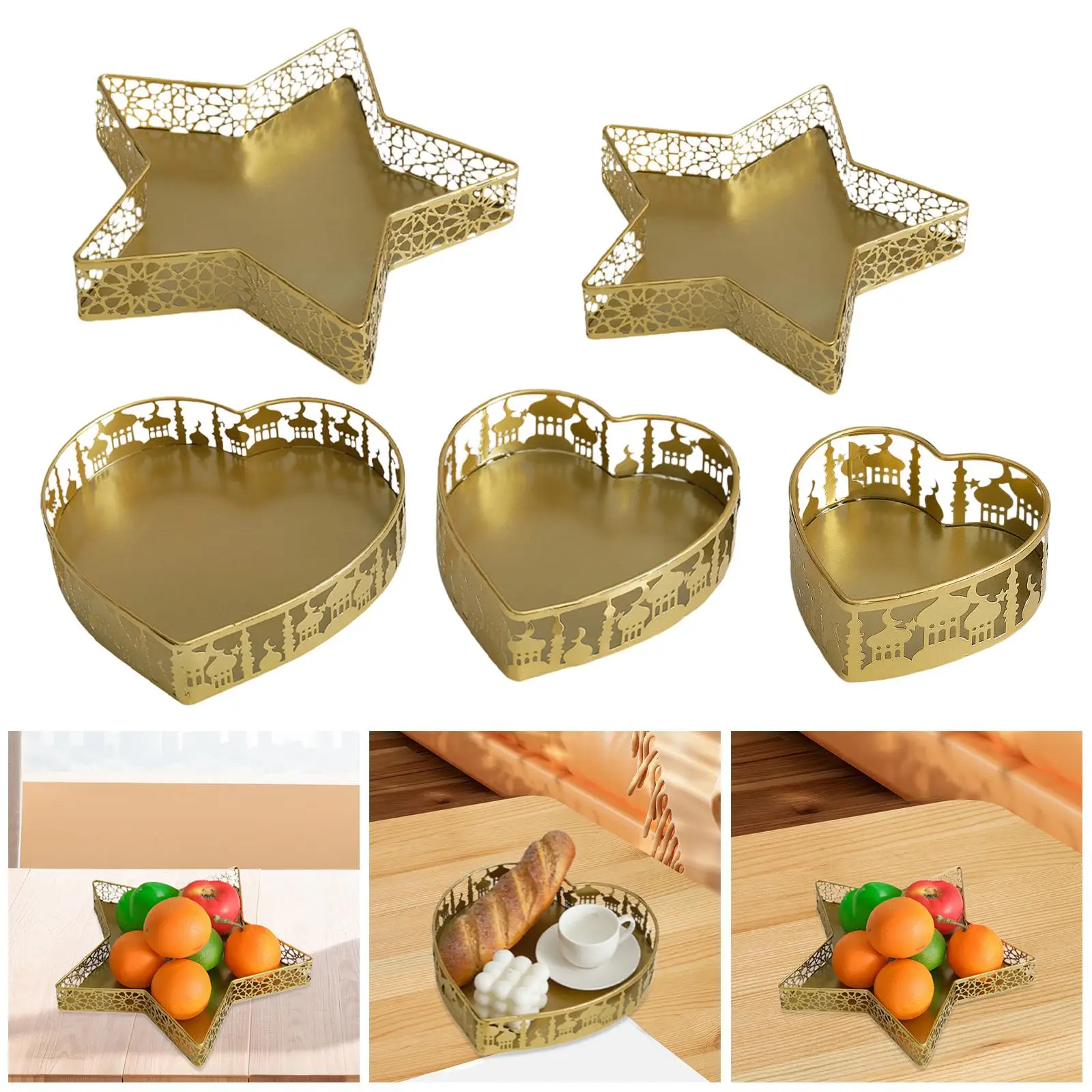 Fruit Snack Display Tray Elegant Wedding Nuts Plate Ramadan Decorative Tray