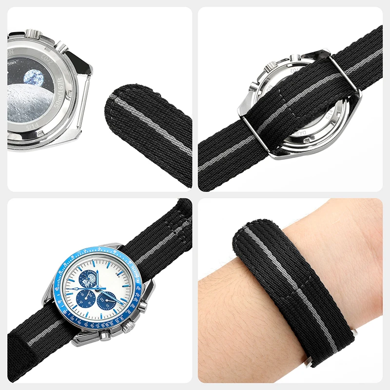 Durable Nylon Sports Watch Strap - Universal Replacement Wristband, 20mm/22mm