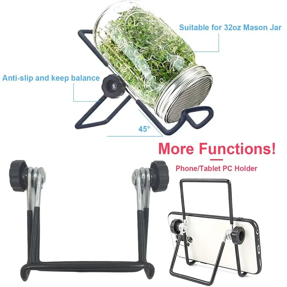 1pcs Anti Slip Kitchen Tool Scaffold for 86mm Jar Holder Mason Stand Rack Shelf Sprouting Bracket