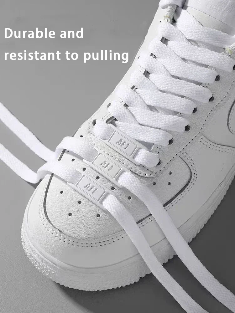 Timeless Black & White Flat Shoelaces with Metal Buckle Shoe Accessories