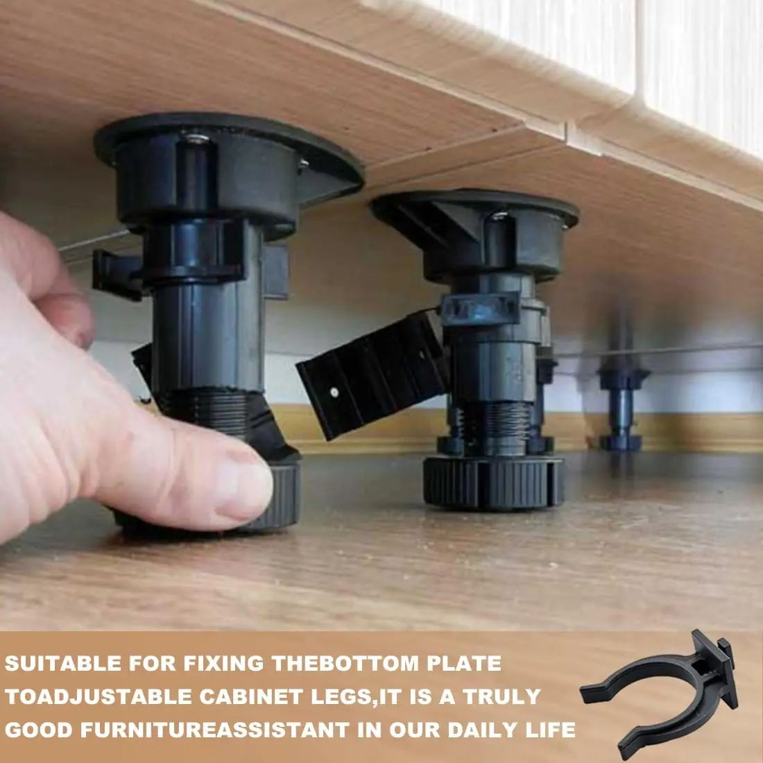 Kitchen Baseboard Hook Plastic Clip 16 Pcs for Baseboard Legs Furniture Kitchen (Diameter 29mm) kitchen baseboard hook clip