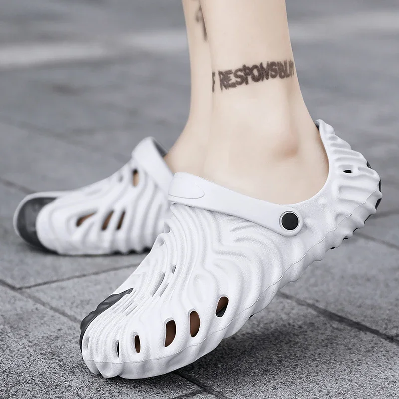 

Breathable Sandals Outdoor Anti-skid Hole Shoes Solid Thick Soles Summer Men's Slippers Men and Women Same Style Couple Sandals