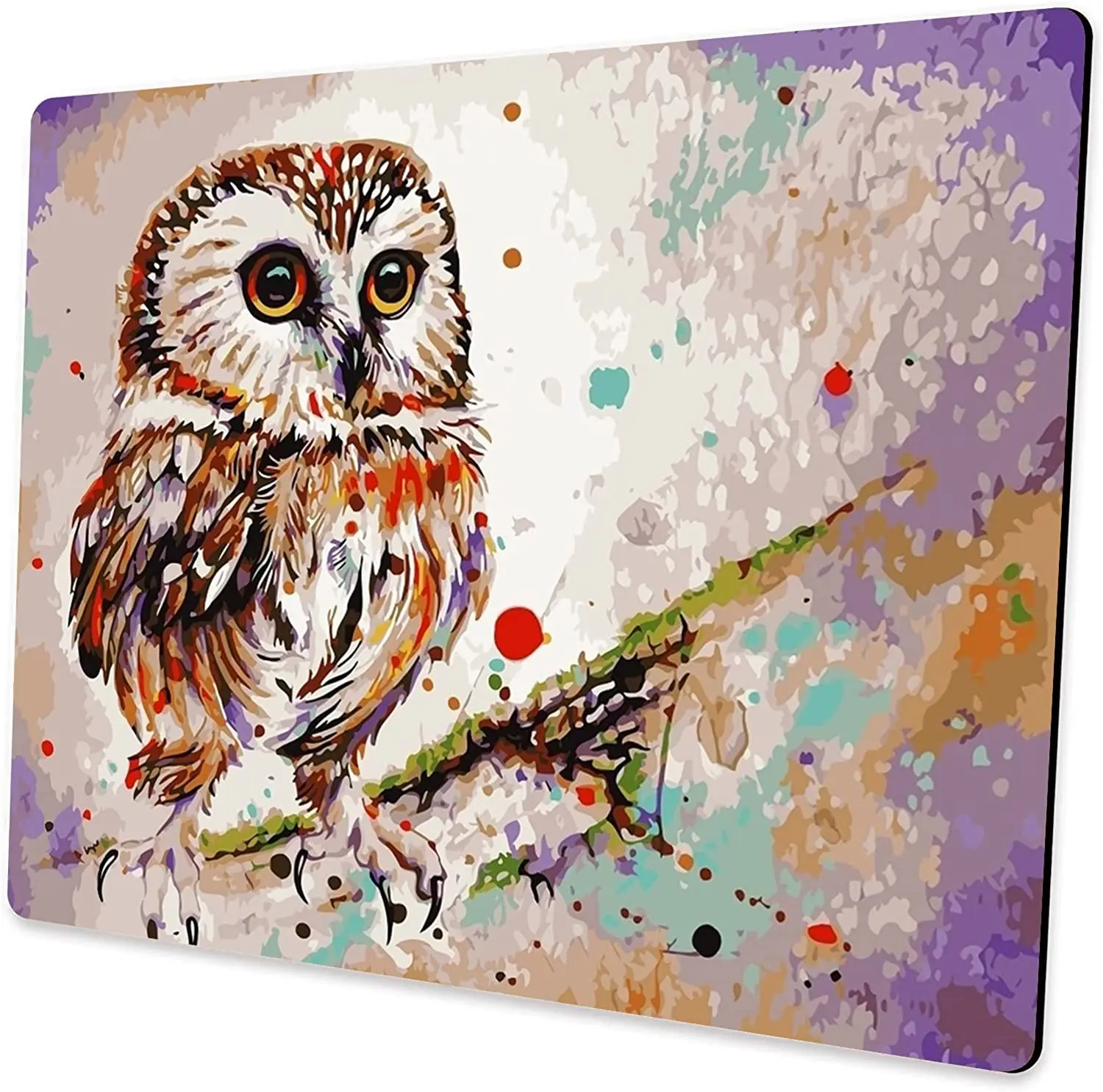 Cute Watercolor Owl Mouse Pad  Anti-Slip Rubber Base Mouse Pad for Desktop Computer and Laptop Mouse Pad 9.5X7.9 Inch