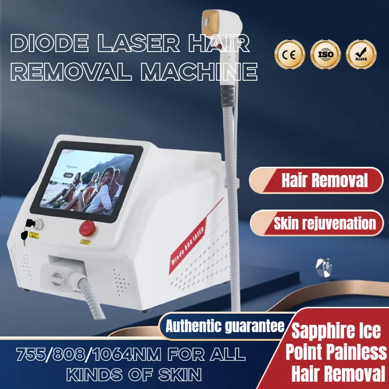 

A Big PromotionIce Platinum 3 Wavelength 808nm Diode Laser Hair Removal Machine Comfortable and Convenient for Beginners