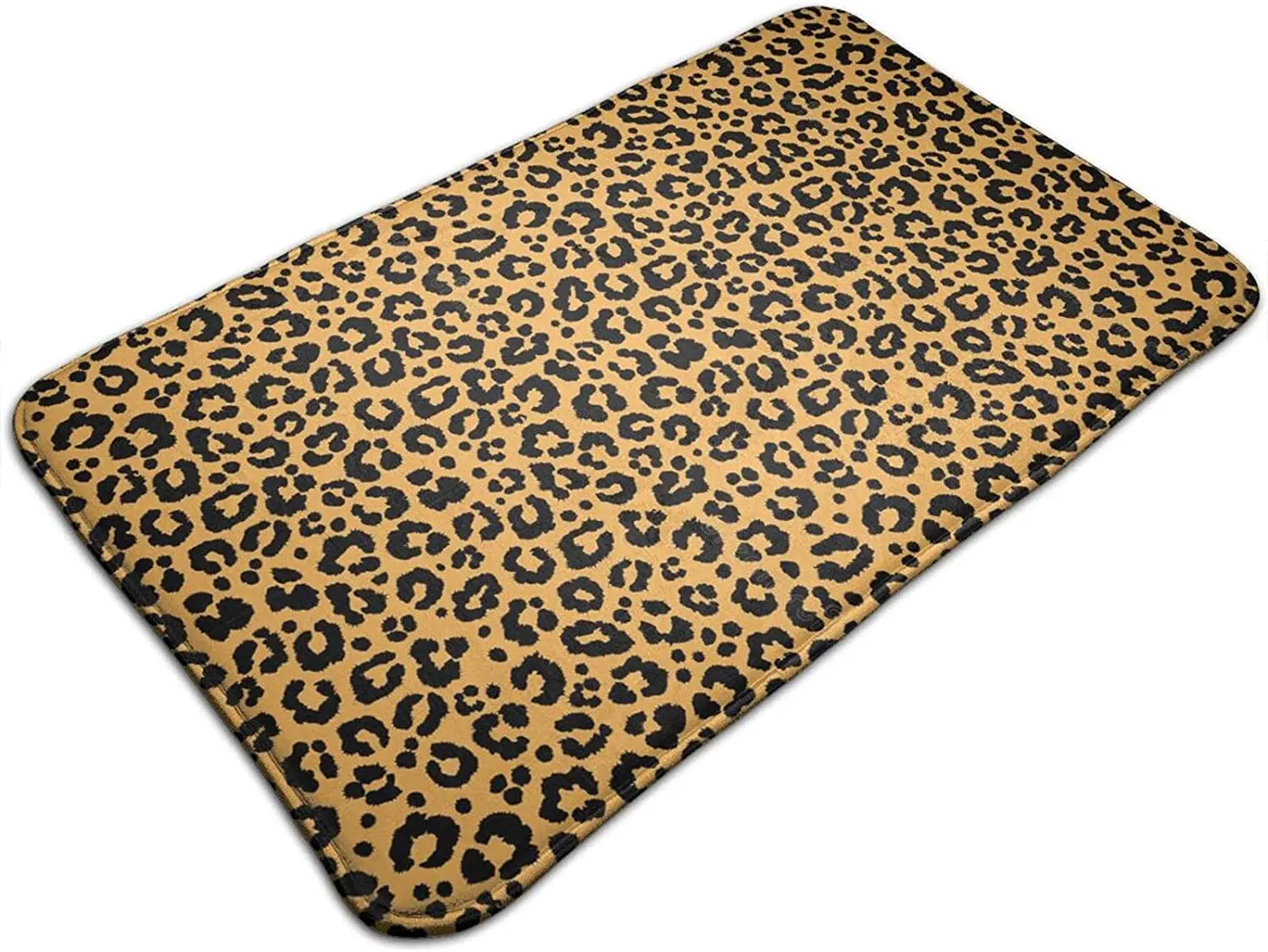 Bohemian Leopard Print Bath Mats Black Carpet Bathroom Rugs for Bathtub