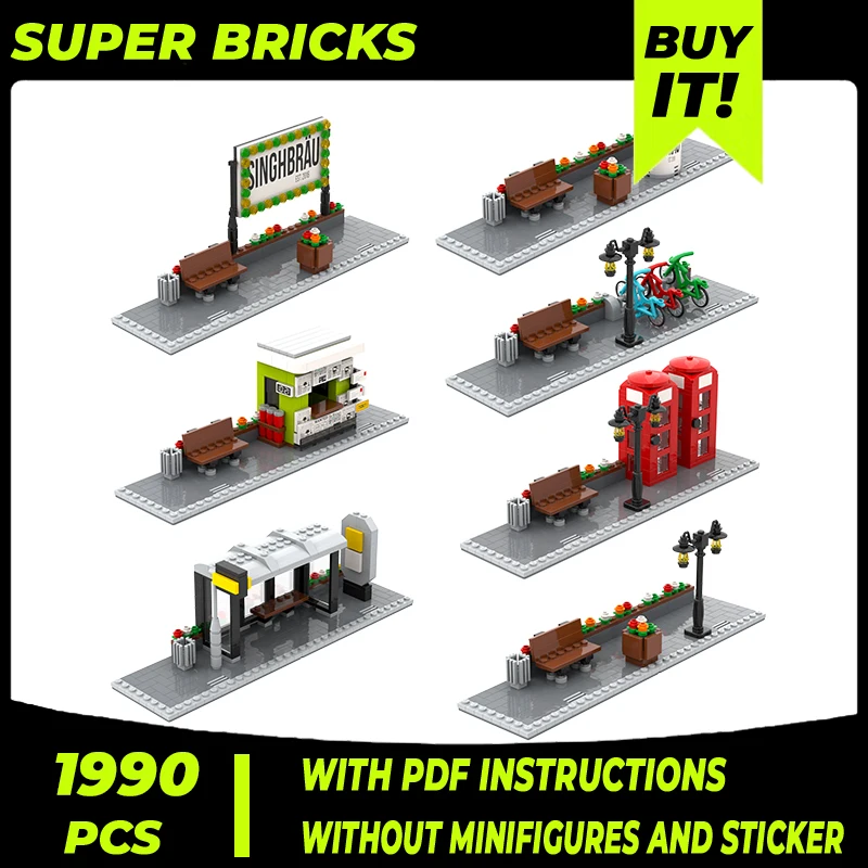 

Модель уличного вида Moc, строительные блоки, технология расширения углов, модульные блоки, подарки, рождественские игрушки, Наборы для творчества