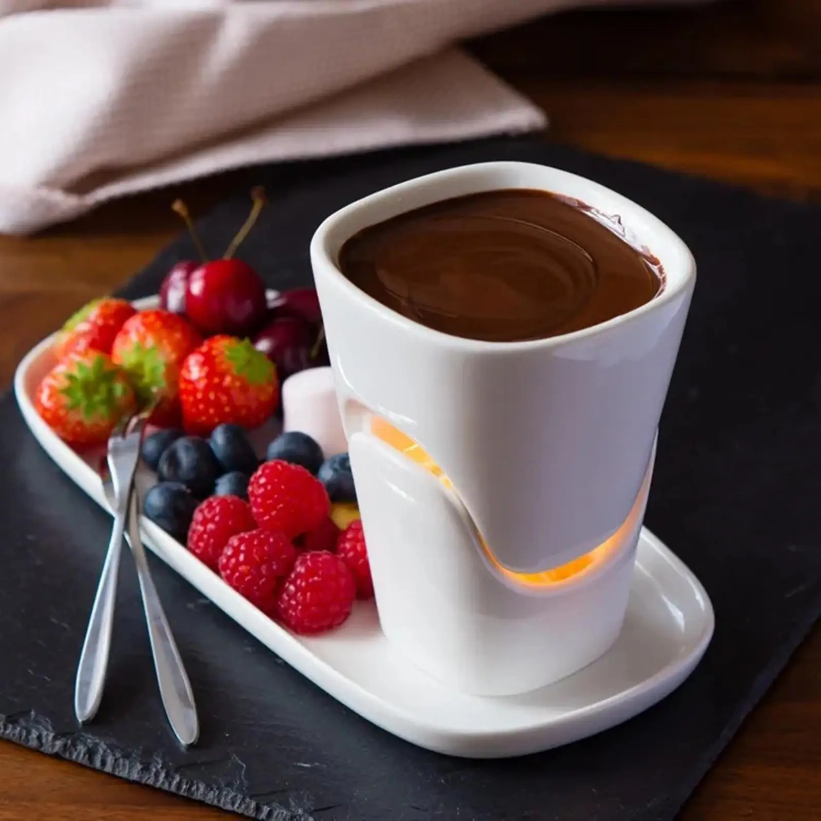 Chocolate Cheese Fondue Pot Set Wax Melt Pot with Dish Melt Hot Bowl Set for Chocolate Restaurant Snack Party Cheese