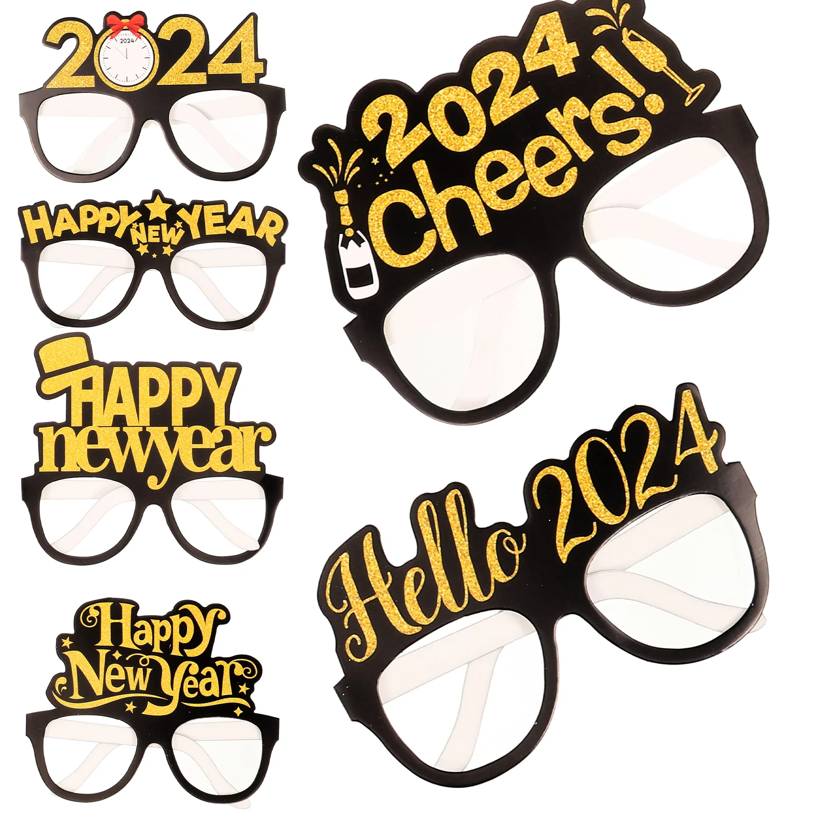 

Selfie Props 2024 New Year Glasses Birthday Decoration for Girl Modeling Eye Wear