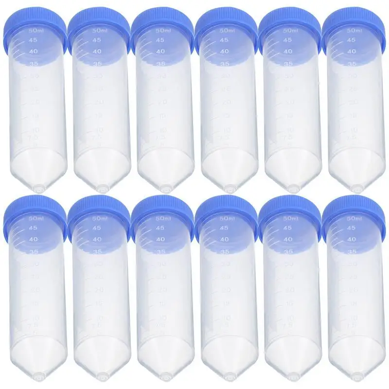 50/25PCS Conical Centrifuge Tubes With Screw Cap Pointed Head Test Tubes Polypropylene Centrifuge Sample Vial Bottles 50ml