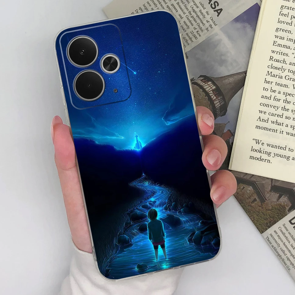 Chic Transparent TPU Silicone Phone Case with Lovely Design Patterns
