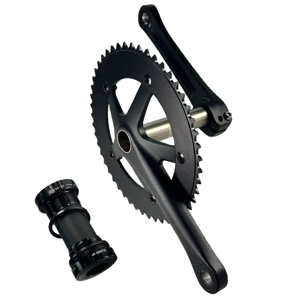 Aluminiumlegierung Kurbelgarnitur Fixed Gear Rennrad Kurbelgarnitur 165mm 144BCD 49T Hollowtech Single Speed Teile Fahrradkettenblatt mit BB – Detail 1