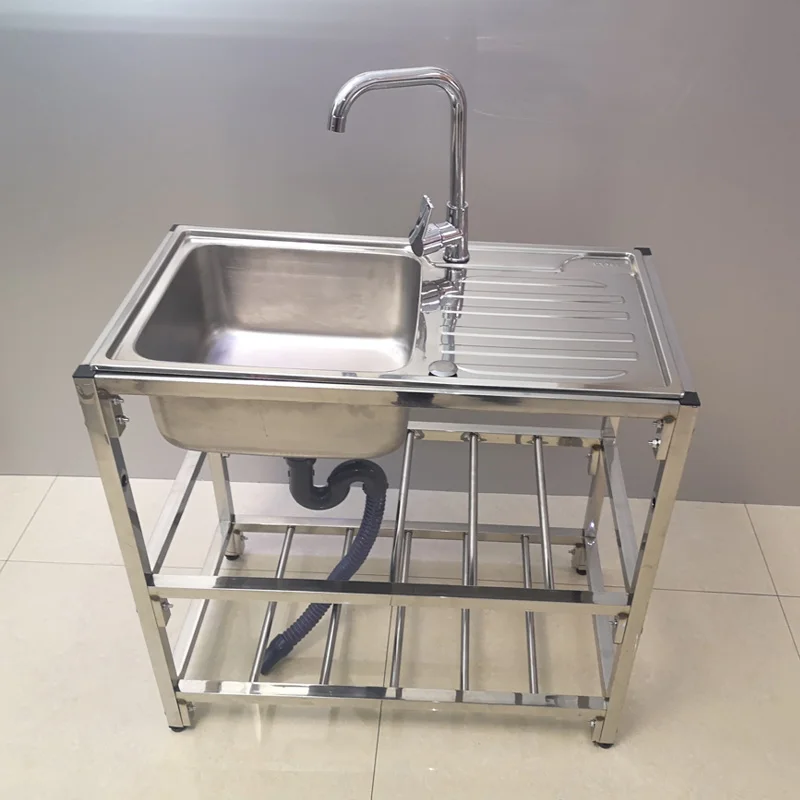 Évier De Drain De Cuisine Acier Inoxydable - 100 X 50 Cm - Occasion Bon état