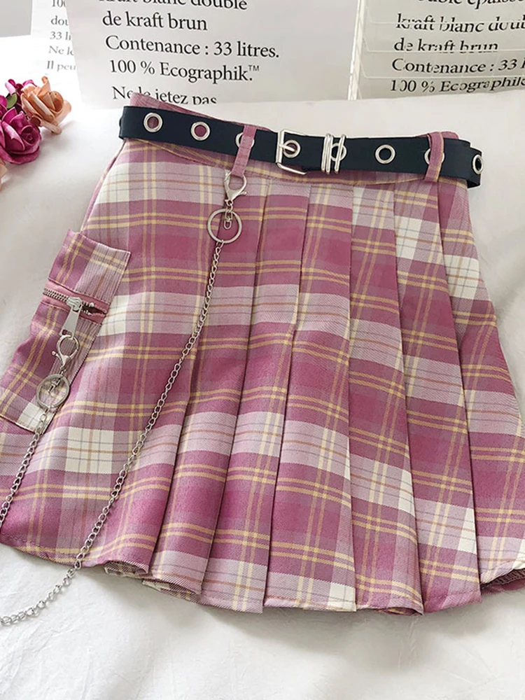 Harajuku Plaid Skirt Women Punk y2k High Waist Mini Tennis Skirts