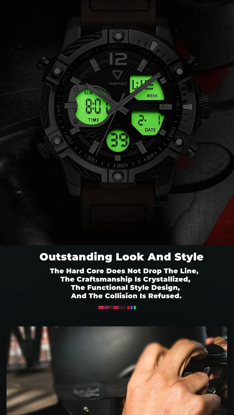 Mark Fairwhale Waterproof Led Watches For Men Outdoor Sports Men Digital LED Quartz Men Wrist Watch Fashion Electronic Watch