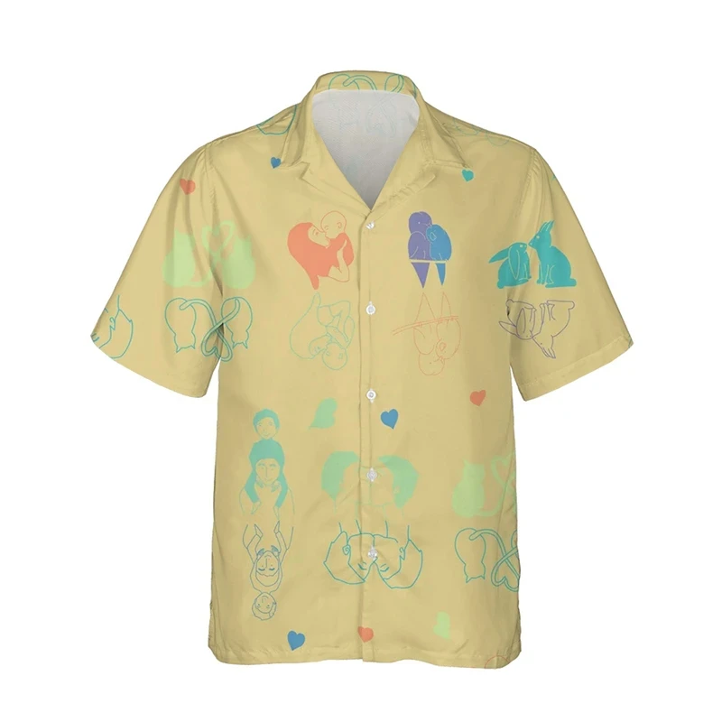 thumbnail image 1 of Camisetas con la bandera del arcoíris LGBT para hombres y mujeres, camisetas con estampado 3D, personalidad, solapa fresca, botón único, blusas de verano de manga corta, 1 of 5