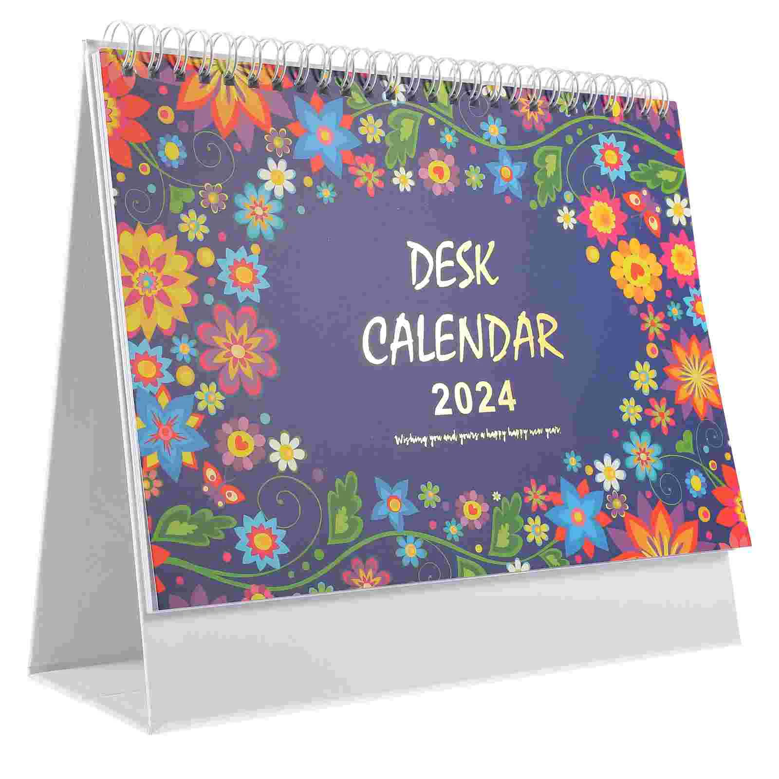 Desk Calendar Desk Calendar Ornament Stand Up Flip Calendar Decor Desktop Calendar Stationery for Home Office Supplies