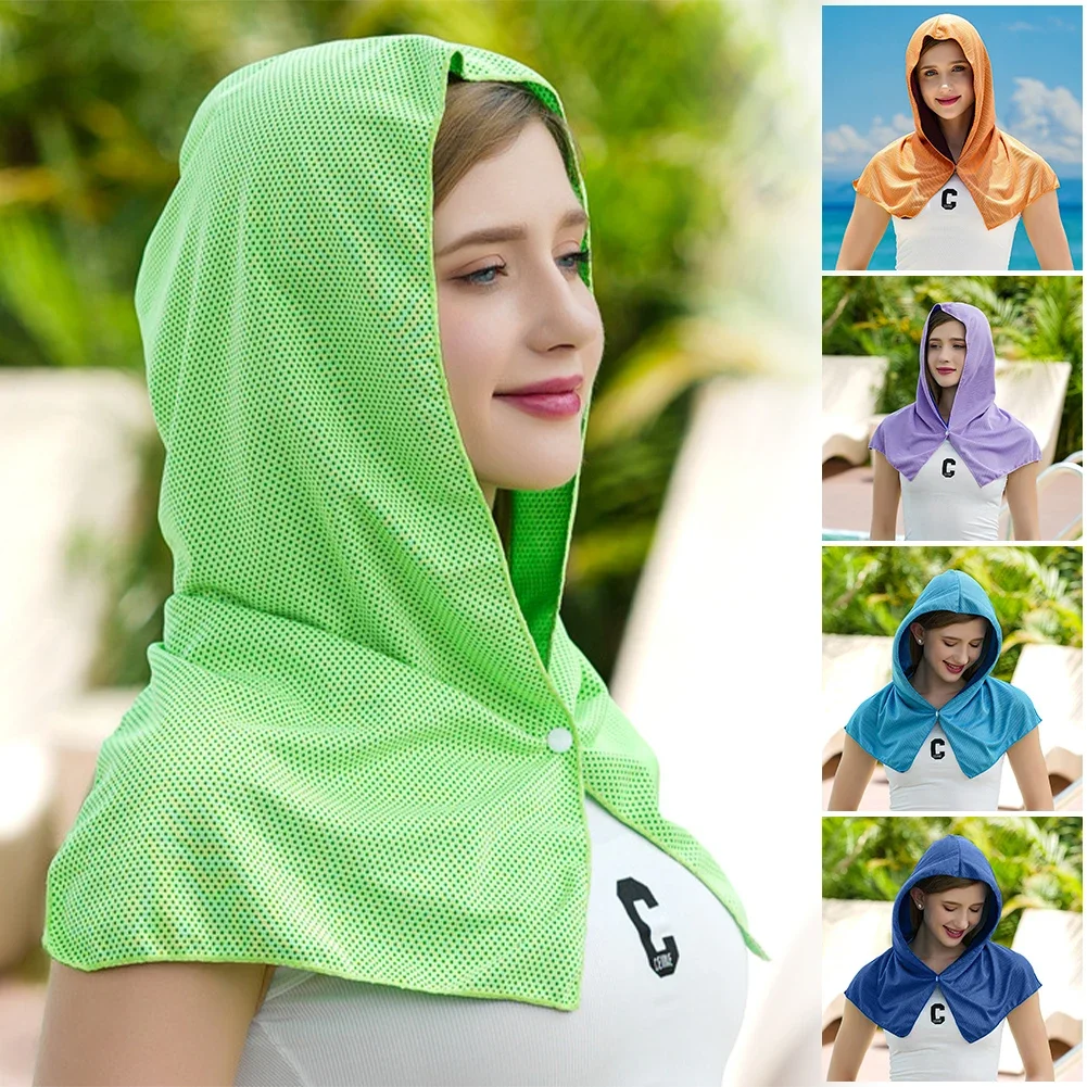 Cooling Hoodie Towel Cooling Towels Quick Drying Absorbent Towels for Neck and Face UV Protection Sport Workout Camping Cycling