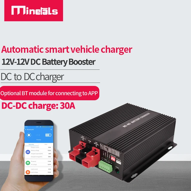 Chargeur intelligent DC à DC, 12V, 30A, avec booster, application