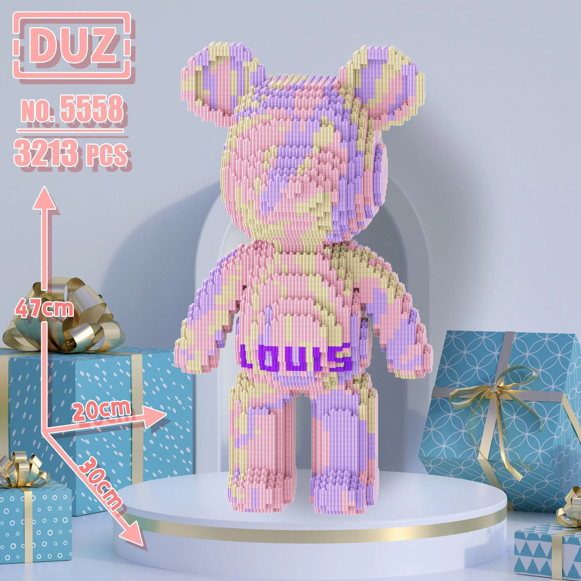 Oversized Violents Bear Building Blocks Assembled Toys DIY Adult Educational Children's Toys Birthday Gift Model Dolls Toys 4