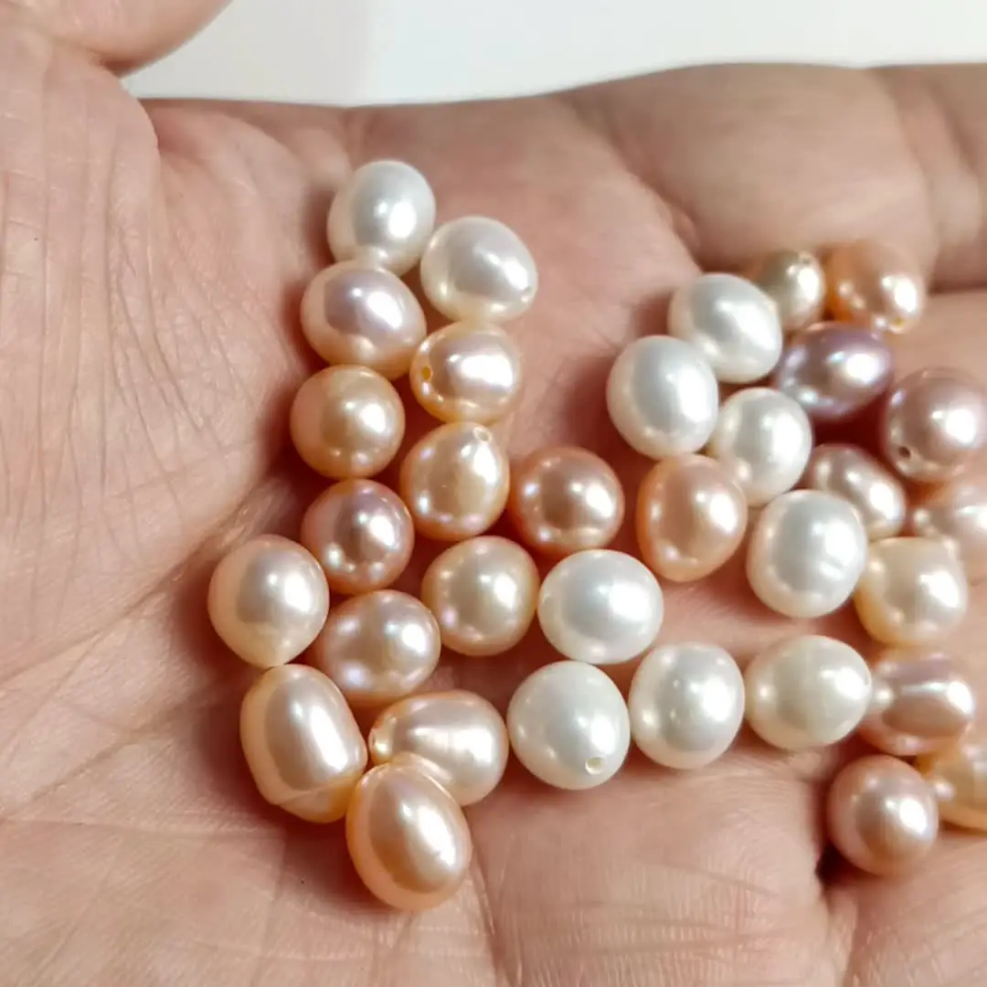 Generic 20 stuks natuurlijke oesterparel, 7-8 mm echte parel, willekeurige kleuren: wit, crème, roze, perfect voor het maken van sieraden en het geven van geschenken