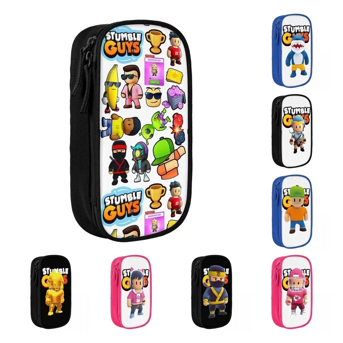 Cute Stumbles Guys Pencil Cases Fashion Pen Bag for Student Big Capacity Office Cosmetic Pencil Pouch