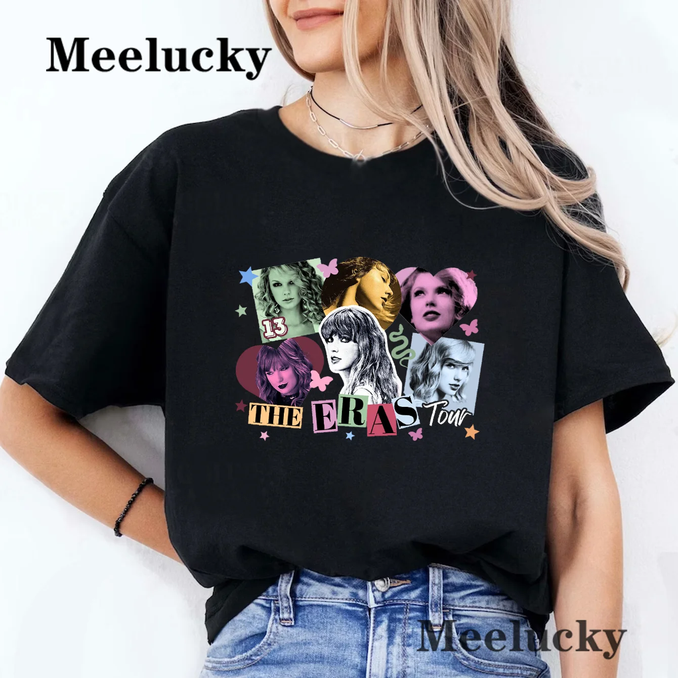 

Женская футболка с принтом The Eras Tour, уличная дышащая модная повседневная одежда с коротким рукавом, летние футболки