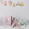 Large Pink Laundry Basket Kids Toys Storage Basket with Handles Fabric Foldable Cute Cartoon Castle Nursery Hamper Gift Basket 3