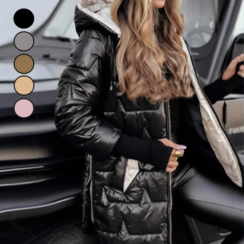 Manteau Matelassé Pour Femme - Couleur Unie, Coupe Décontractée - Chaud Et élégant Pour Automne/hiver