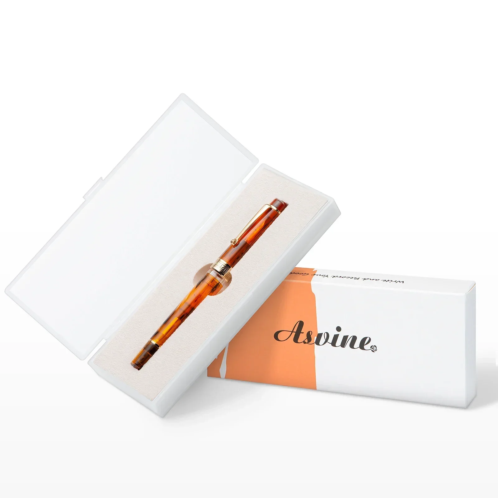 Asvine P20 ピストン万年筆 グリーン樹脂 イリジウムファインニブ ゴールドトリム ビジネスシグネチャー スムーズライター 並行輸入品