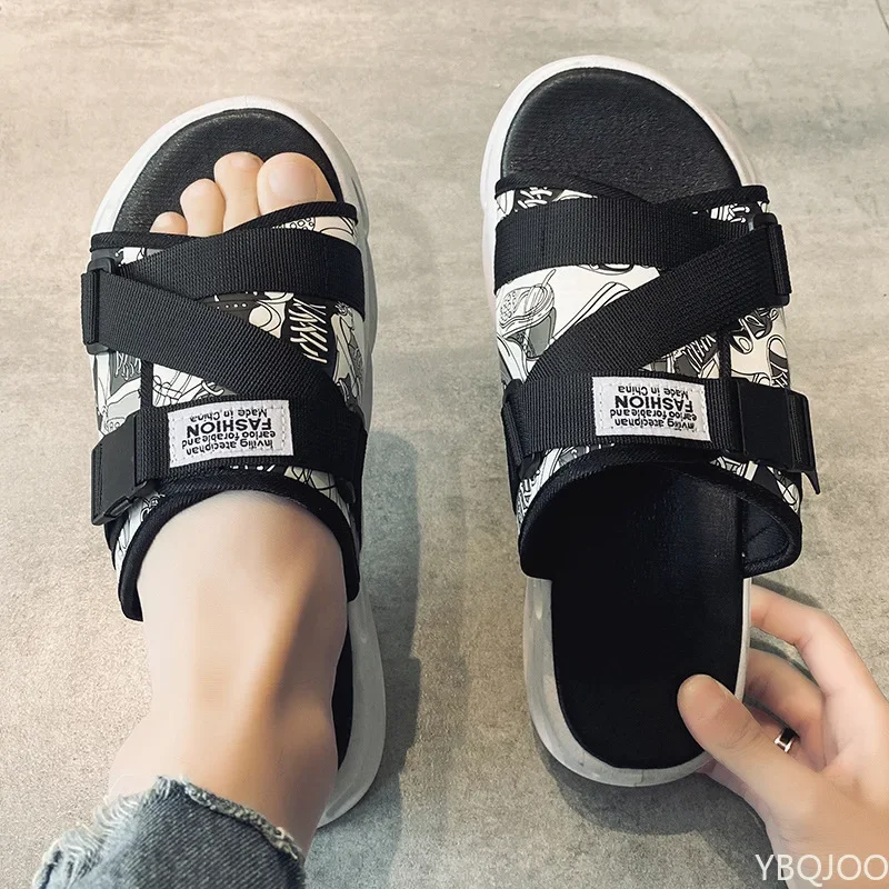 Summer Slippers Men Home Indoor Slides for Men's Shoes Comfort Flat Sole Non-slip Flip-flops Trend Beach Shoes Sport Slippers