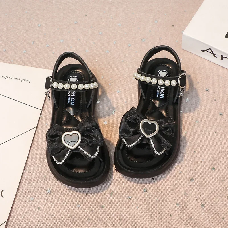 Girls Soft Sole Beach Sandals with Bows for Summer