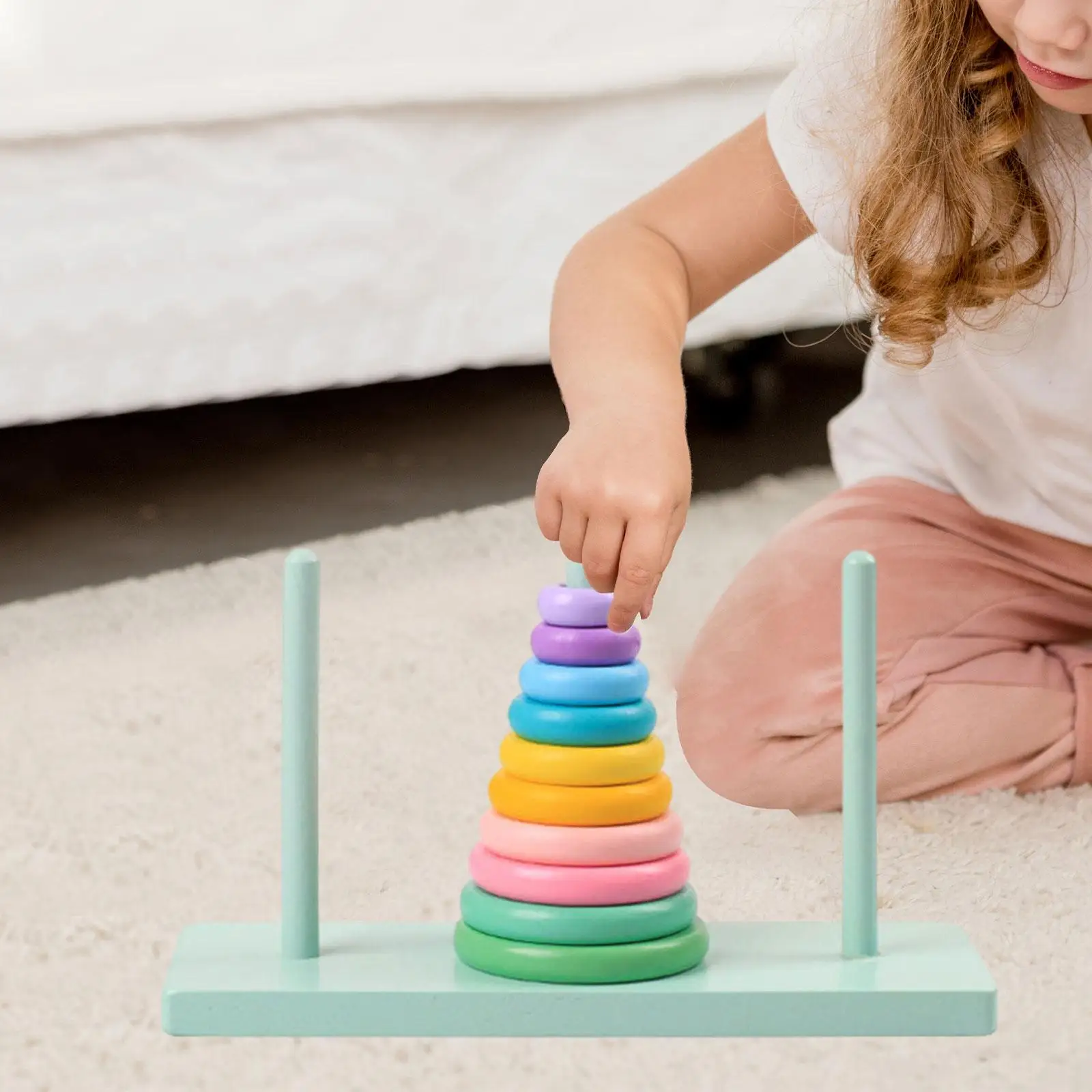 

Baby Stacking Rings Toy Early Educational Interactive Stacker Toy Sensory Toy for Kids Ages 6+ Months Infant Children Boy Girls