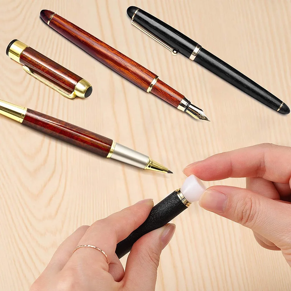 12 Pieces Pen Bushings White Pen Bushings Non-Stick Durable Synthetic for CA Finishing Turning