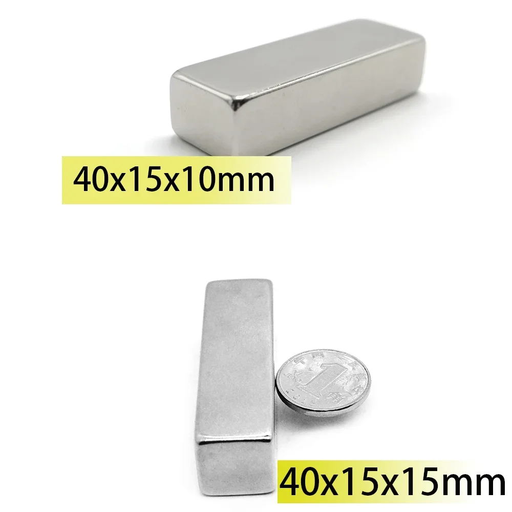 

N35 40x15x10mm 40x15x15 Rectangle 40x15 Square Neodymium Bar Block Very Strong Magnets Customised Search Magnetic Bar Ndfeb