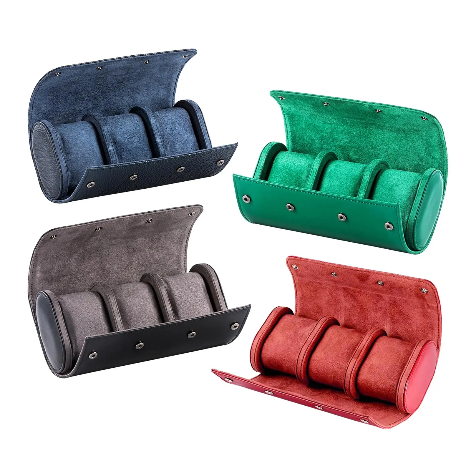 Watch Storage Box 2/3 Grids PU Leather Watch Case Holder Chic Vintage Leather Watches Roll Travel Case Wristwatch Pouch Jewelry Boxes