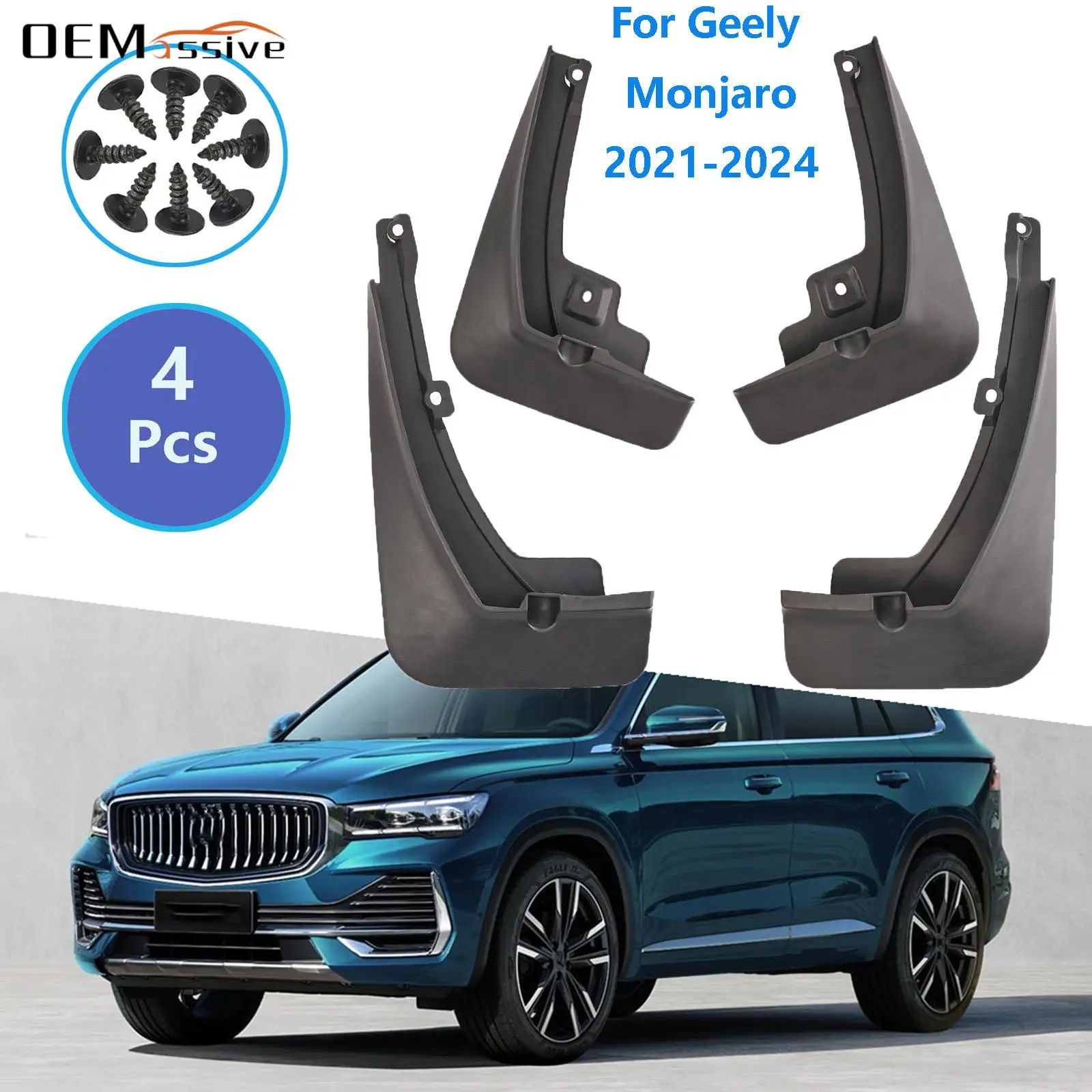 

4х Брызговики для Geely Xingyue L Monjaro 2021-2024, брызговики от грязи, брызговики, брызговик, крышка, протектор, передний и задний 2022 2023