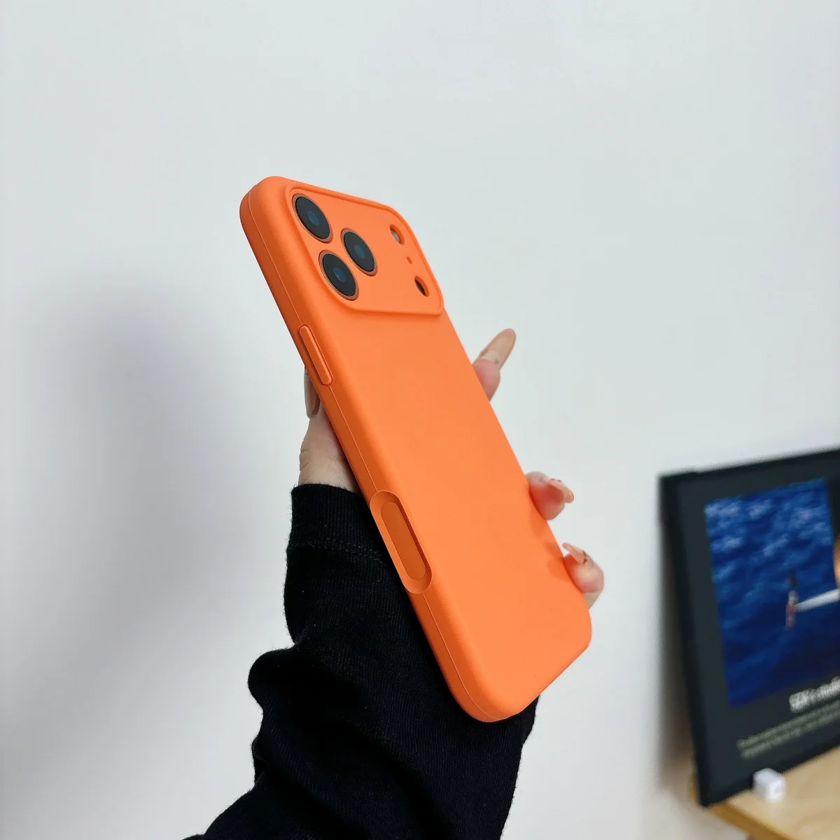 Premium Official Orange Silicone MagSafe-Compatible Phone Case with Magnetic Wireless Charging Capability