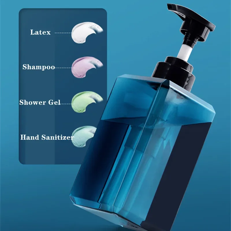 Soap dispenser shampoo dispenser refillable plastic bottles refillable bottle soap dispenser bottle 250/450/650ml Liquid Soap Dispenser Storage Bottles Plastic Square Outdoor Travel Refillable Shampoo Press Empty Bottles