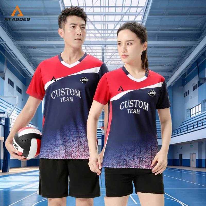 Pink Short Sleeves Volleyball Uniform Polyester Breathable Fabrics Quick Dry Volleyball Jersey For Female 860+861