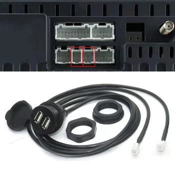 4pin/6pin Car Dual USB Socket Base Car Dashboard USB Socket For Most Cars Port Panel Interface Car Cables Adapters Sockets 1