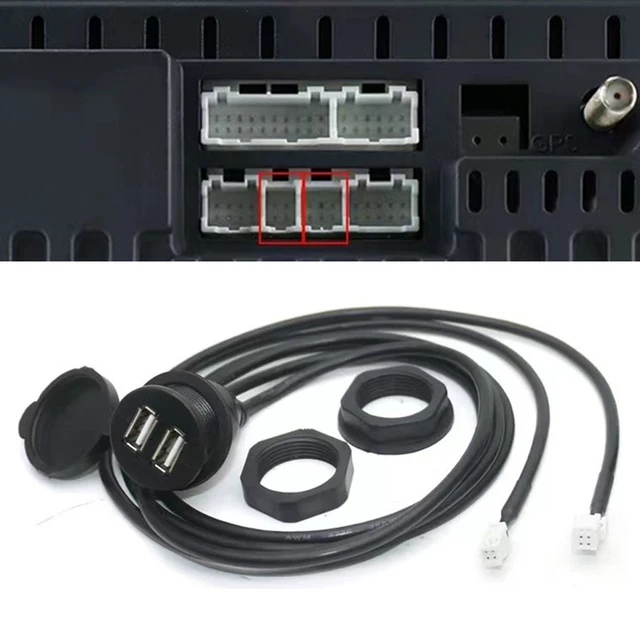 4pin/6pin Car Dual USB Socket Base Car Dashboard USB Socket For Most Cars Port Panel Interface Car Cables Adapters Sockets 1