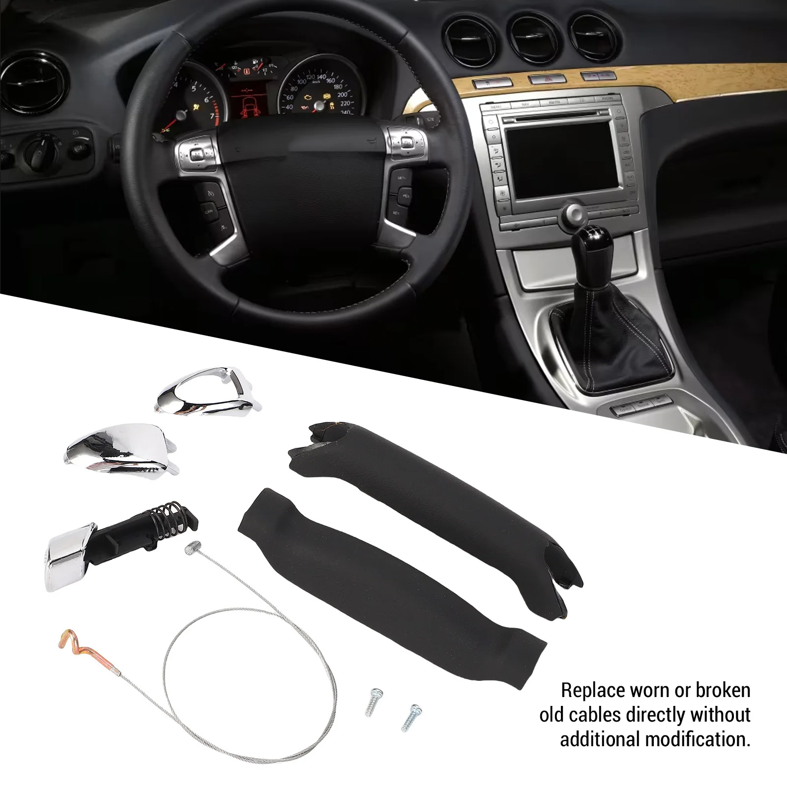 Hand Brake Lever with Cable Kit Hand Brake Lever with Cable Kit Replacement for  2006-2015 6G91 2783  6G91