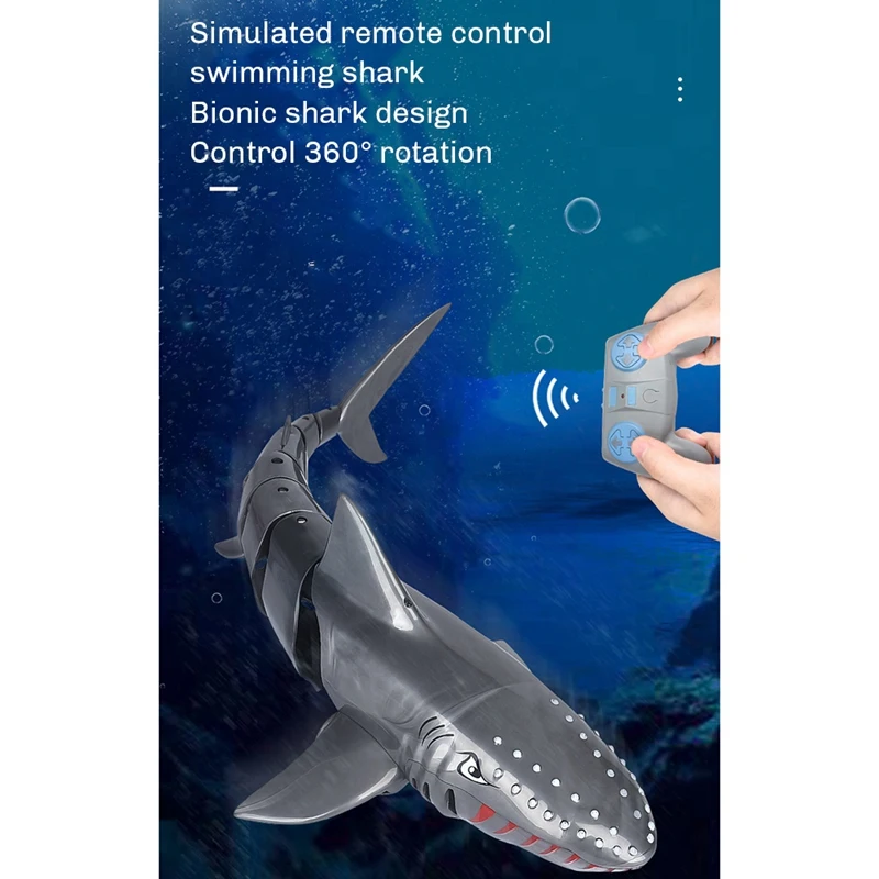 RC Lighted Shark Toy, 2.4G Wireless For Kids, Pool Water Boat Toy Includes 2 Batteries 5