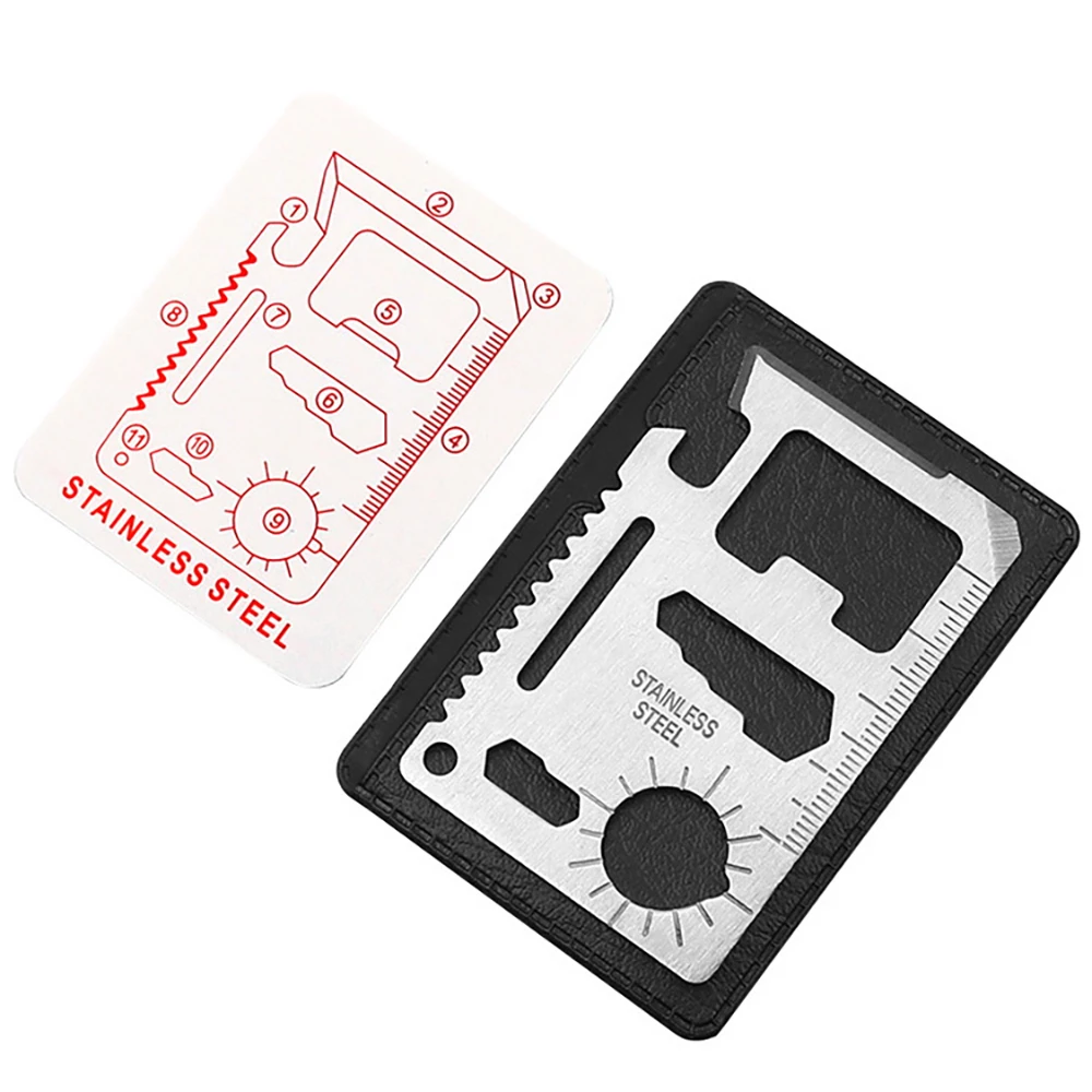 Outdoor Pocket Tool Outdoor Multifunction Pocket Tools Camping Hiking Hunting EDC Survival Tool Stainless Steel Knife Opener Lifesaving Card