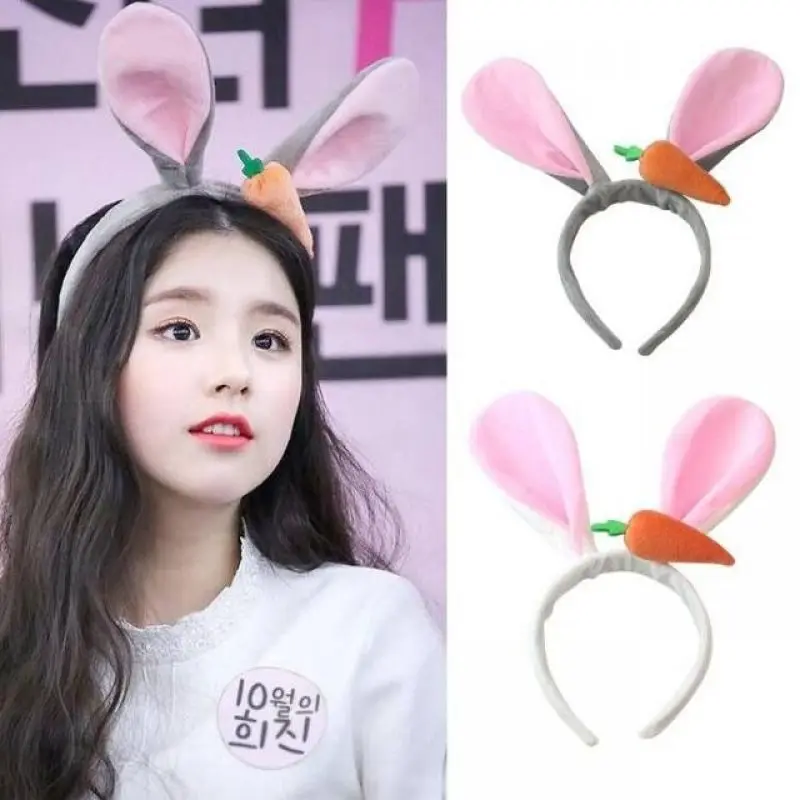 Animal Rabbit Ear Hairbands Girls makeup Lovely Lamb Wool Carrot Headband Cosplay Ornament Hoops Band Fashion Hair Accessories ladies animal printed scarf new korean style high quality lovely dog shawl 70 180cm polyester breathe tassels thin scarf