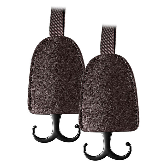 Car Seat Headrest Hooks PU Leather Hanging Storage Hook 15kg Load-Bearing Organizer Hidden Hook Interior Accessories
