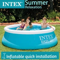 Piscine gonflable INTEX Easy Set, piscine familiale hors sol pour enfants et adultes, piscine de jardin extérieure, piscine pour jeux aquatiques, installation rapide, PVC durable, piscine de fête estivale, grande capacité 4