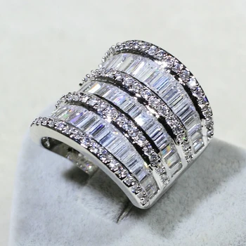 Hyperbole Lab Diamond Ring 925 sterling silver Bijou Engagement Wedding band Rings for Women Men Charm Jewelry 1